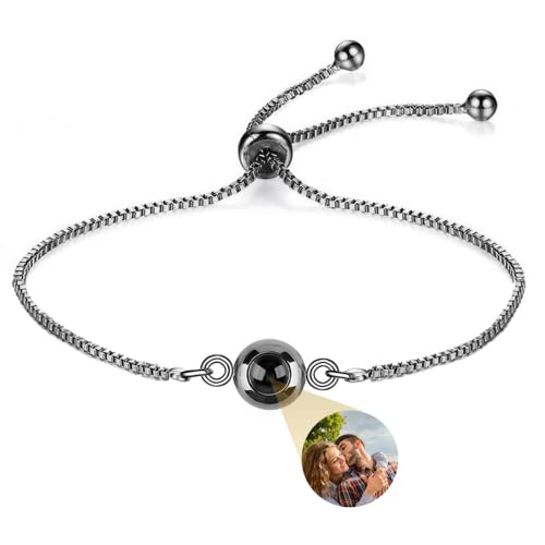 Pulsera proyectiva de plata con foto oculta para llevar tus recuerdos siempre contigo