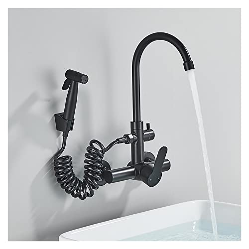 Robinet de cuisine noir double mode avec douchette extractible 360° - 5
