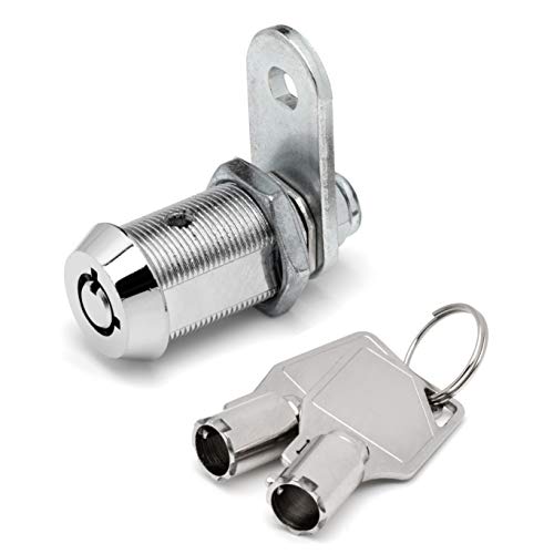 Tubular Cam Lock with 1 1/8" Cylinder and Chrome Finish, Keyed Alike