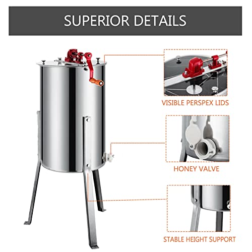 Manuelle Honigschleuder 3 Rahmen Honey Extractor Honig Extraktor Handkurbel Handhonigschleuder Manual Bienenzucht… – Bild 7