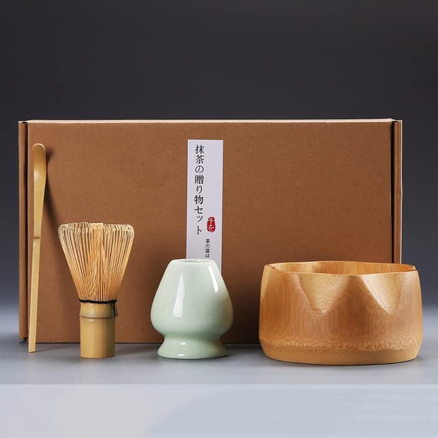 Set da tè Matcha Fatto a Mano per la casa Kit di Supporto per Attrezzi Ciotola Frusta Paletta Cerimonia Regalo Set da tè Tradizionali Giapponesi Accessorie