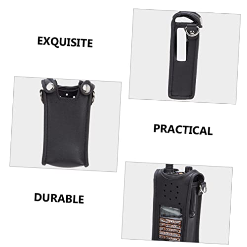 Generic 5Pcs Protetor Caso Titular Couro Compatível Bf-Heavy Coldre Coldre Rádio Intercomunicador Co