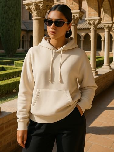 Image of JUNEBERRY Cotton Spun Casual Solid Full Sleeves Women Stylish Hooded Neck Regular Fit Hoodie for Winter