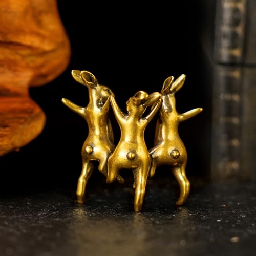 Trío de Conejos Decorativos de Latón Macizo miniatura 4