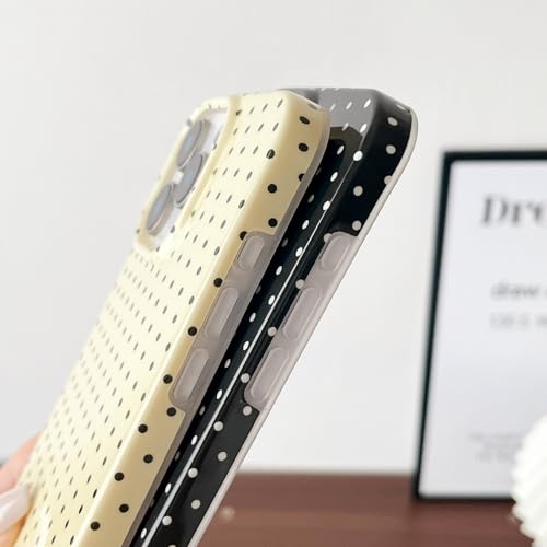 Yeddabox for iPhone 16 Pro Case Cute Polka Dot Phone Case Soft TPU Slim Shockproof Phone Cover for Women Girls, Black by Yeddabox - Image 4