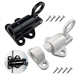 2 Stück Verriegelung Automatische Türriegel Klein, Federverriegelung Automatische, Schwarz Weiß Türriegel Edelstahl Bounce-Verriegelung, Schnappriegel mit Schrauben für Fenster Holztüren Schranktüren