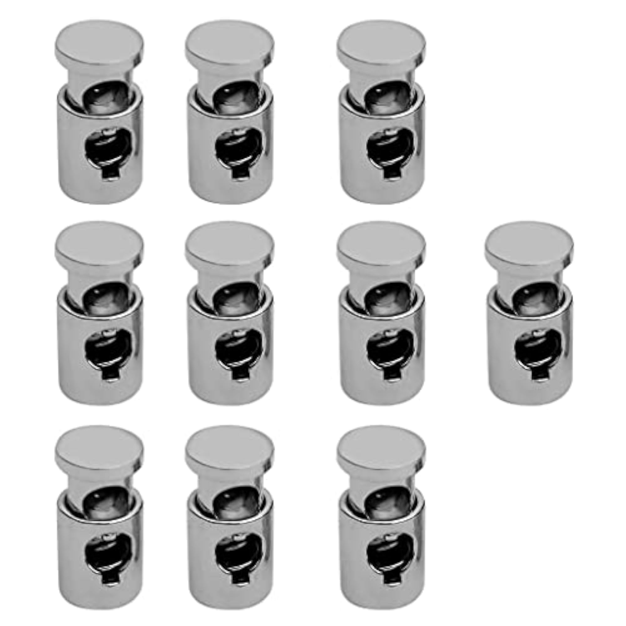 Metal Barrel String Cord Locks, Gray