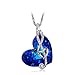 Brilla Valentines Day Gifts for Women Heart Of The Ocean Necklace Fashion Jewelry "Waltz of Love" Blue Swarovski Elements Crystal