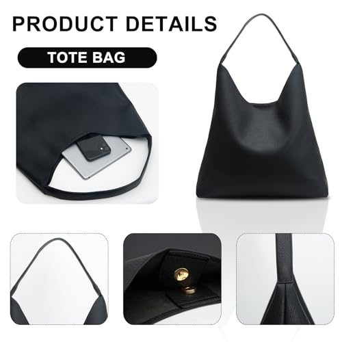 Image of Hobo Bags for Women Soft PU Leather Shoulder Handbag high-capacity Slouchy Tote Purses