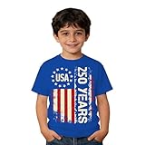 Boys 250 Anniversary USA Shirt Vintage 250 Years America Shirt Short Sleeve Celebration Patriotic Flag 1776-2026 Tshirt