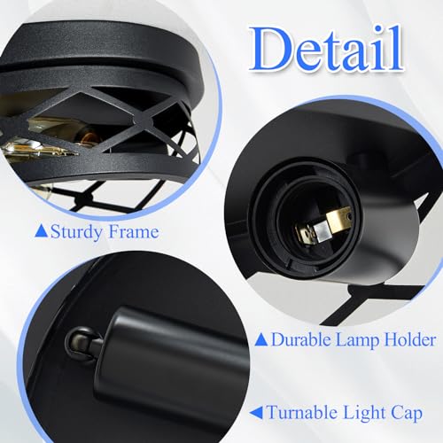 Image of SKEJAO, 2 Pack Flush Mount Ceiling Light Fixture, Black, for Hallway, Kitchen, Farmhouse, Bedroom (13 x 13 x 3.93 inches, 2400 lumens, Dimmable, 2 Count)