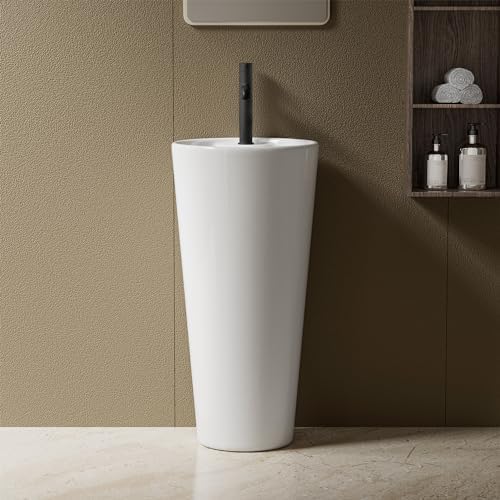 Simple Project Pedestal Sink 19" L X 19" W Round Pedestal Sinks F...