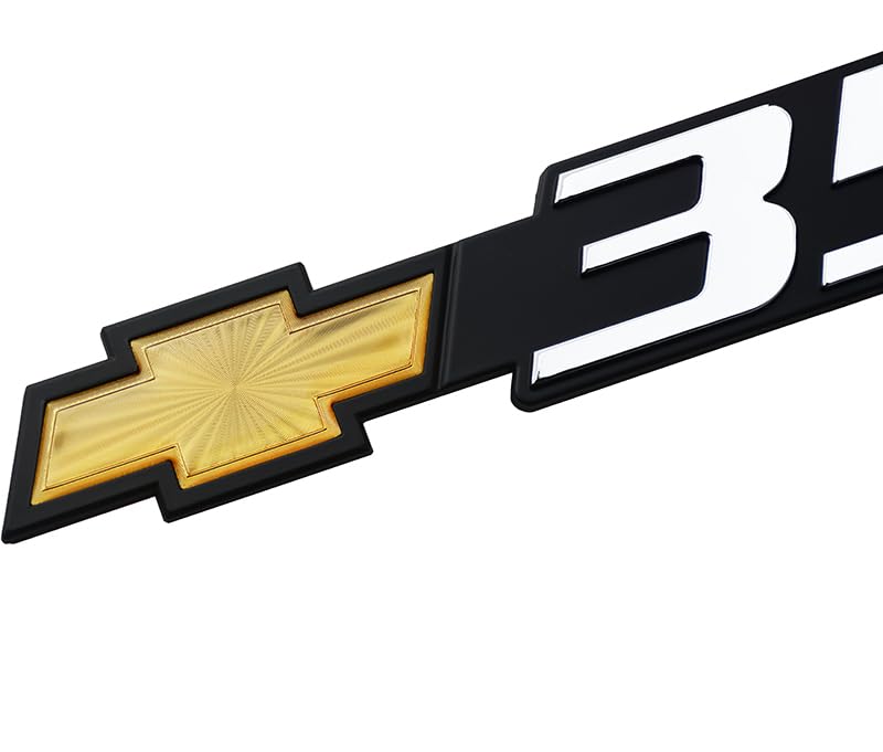 Image of Pair Set Bowtie 3500 Emblems Front Door Right Left 3D Badge Nameplate Sticker Replacement for 2001-2007 Silverado 15126053 (Yellow)