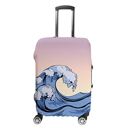 Housse de protection valise élastique supérieure motif Doodle bleu rétro résistant