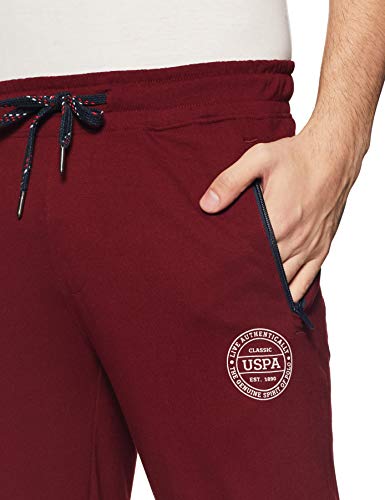 Image of U.S. Polo ASSN. Men Mid Rise Solid Tri Blend I684 Lounge Regular Track Pants - Pack of 1