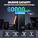 2026 Powerbank 60000mAh große, 22,5W USB-C Schnellladegerät, Power Bank mit 3 Kabel, 5 Ausgängen tragbar Externe Akku mit LED-Display Taschenlampe, kompatibel mit iPhone, Samsung, Android (Schwarz)