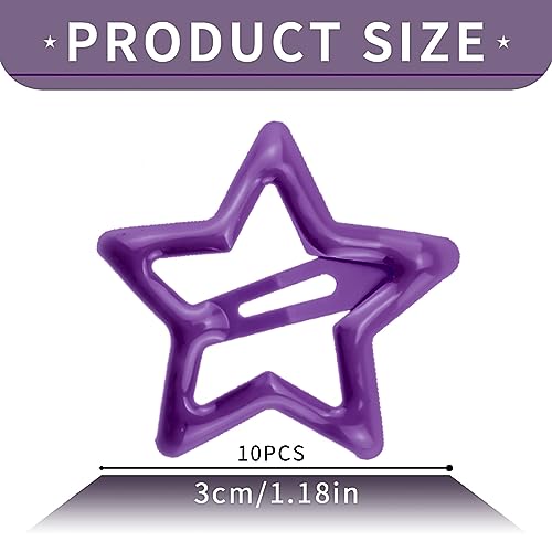 Pinzas para cabello estrella morado oscuro, 10 piezas miniatura 7