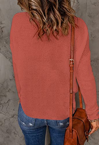 Image of Womens's Drop Shoulder Casual Loose Crewneck Lightweight Long Sleeve Pullover Sweaters