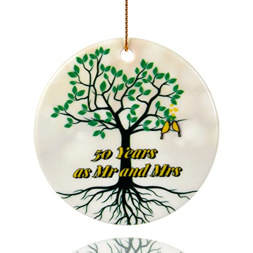 50th Anniversary Ornament 2023, 50 Year Anniversary Ornament for Couple, 50th Marriage, Happy 50th Anniversary Christmas Ornament, 3inch