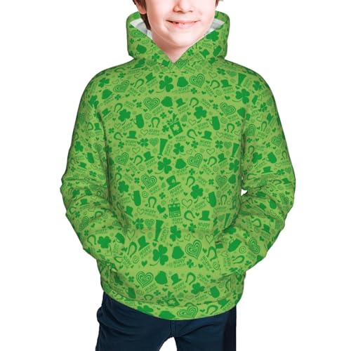 St Patrick's Day Kid Hoodies Boys Sweatshirts Girls Pullover with Pocket3