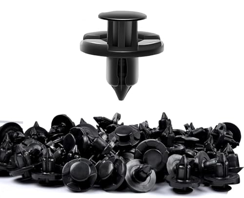 Image of OTUAYAUTO 100PCS Push Type Retainer Bumper Clips, 8mm Fender Liner Clips Replacement for Nissan, Infiniti - Trim Rivet Body Fasteners Replace OEM: 01553-09321