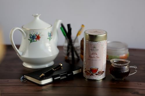 Image of Nature's Park Masala Tea - 100g - Kadak CTC Chai with Cardamom, Black Pepper, Ginger, Cinnamon, Cloves, Strong Indian Spices - Made with 100% Natural Whole Loose Leaf - Boosts Immunity & Stress Relief