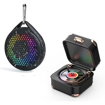 Blutooth Speakers, Shower Speaker & Vinyl Speaker, Colorful Lights, TF Card