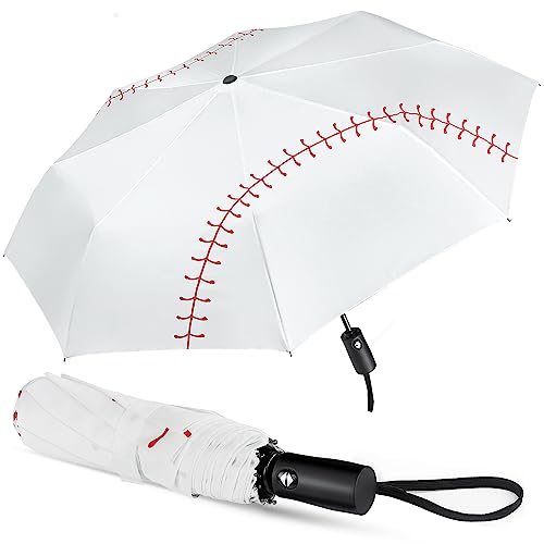Lejorain Baseball Umbrella Large for Travel- Foldable Automatic Portable Baseball Umbrella Oversized Wind Resistant Golf Rain Umbrellas for Sports Games