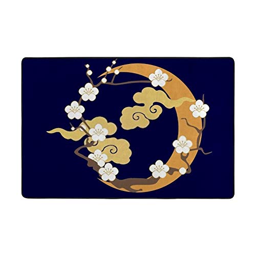 Tapis de sol en velours corail blanc prune salon 80x58 inch