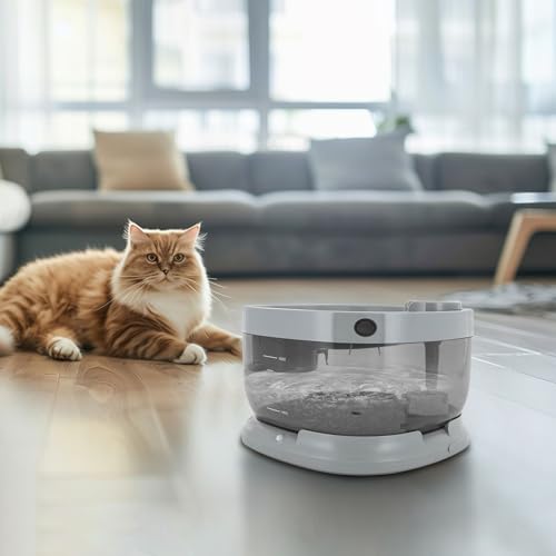 Fuente de agua para gatos con 2 filtros, 7L capacidad miniatura 5