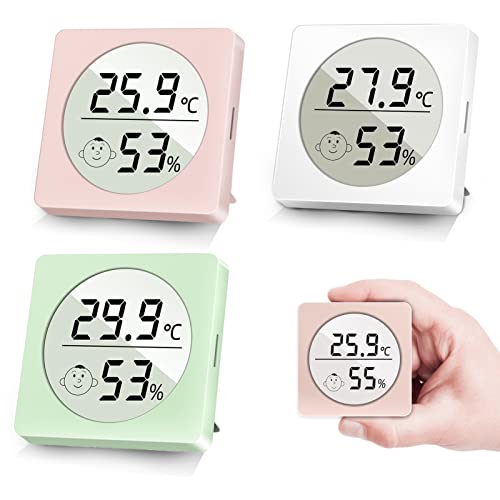 RUZIZAO Thermomètre de chambre hygromètre numérique avec jauge d'humidité et de température, mini hygromètre de température et d'humidité pour la maison, le bureau (Trois coloris) Cover