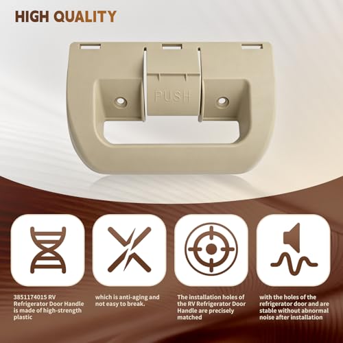 QJPT 2 Pack 3851174015 RV Refrigerator Door Handle Compatible with Dometic,Beige RV Fridge Door Handle, Replacement for DM2652,DM2662,DM2663,DM2852,DM2862,RM2652,RM2663,RM2852,RM3662,RM3863 by QJPT - Used condition - Image 6