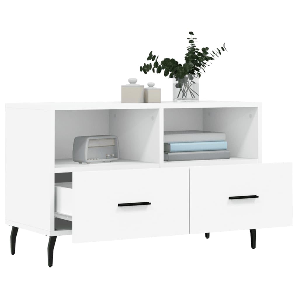 Mobile TV bianco, 80 x 36 x 50 cm, in legno