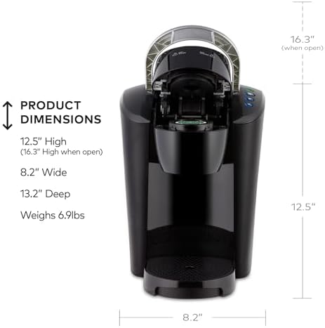 Keurig K-Compact Single-Serve K-Cup Pod Coffee Maker, with 3 Brew Sizes, Smart Start Feature, 36oz Removable Reservoir, Black - 3