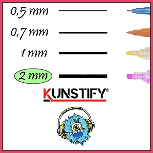 Acrylstifte Kunstify 24 Farben 2mm Strichstärke wasserfest