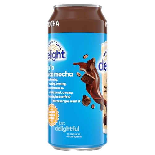 International Delight Iced Coffee, Mocha, Grab and Go Coffee Drinks Made with Real Milk and Cream, 15 FL OZ Can, 12 Count
