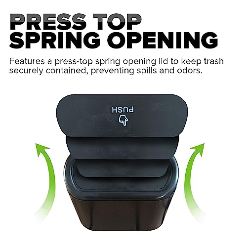Image of Motors - Black Car Bin Press-Top Spring Opening Hook for Door Attachment Compact & Convenient for On-The-Go Tidy Travels