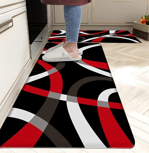 Weesire red and black stripe mats