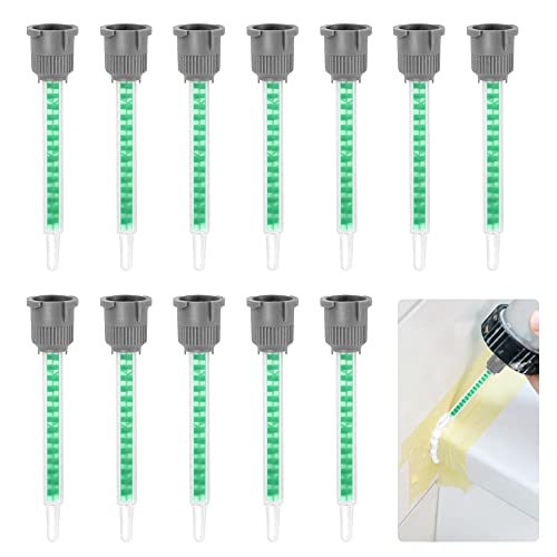 skytowards 12 PCS Boquilla Mezcladora Estática Boquillas de Mezcla de Epoxi Relación 1:1 y 2:1 Boquilla para Adhesivo Tubo de Mezcla de Pegamento AB para Cartucho de Pegamento AB (F6-16 de 50 ml)