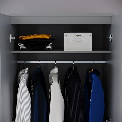 Armario de 2 puertas Vida Designs Riano mueble gris auxiliar con baldas de ropa 6