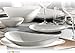 Living home offerta servizio piatti in forma ovale in vetro opalino bianco lucido per 12 persone 36 pezzi con piatti piani , fondi , frutta , resistente in lavastoviglie e microonde mod 32568
