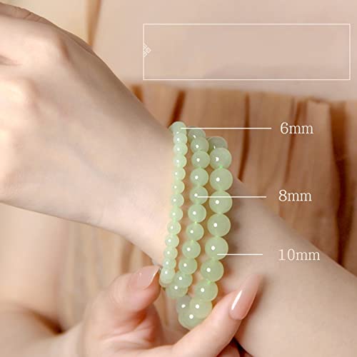Bracelet en jade de Hétian vert élastique harmonie Feng Shui