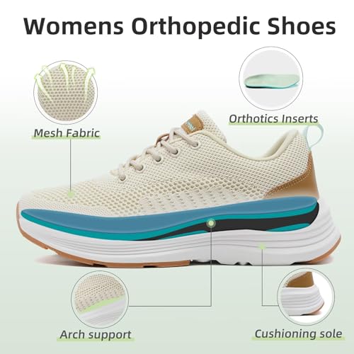 Women's Orthopedic Fashion Sneakers with Arch Support: Comfortable Cushion Flat Feet Shoes for Plantar Fasciitis, Orthotic Supportive Casual Thick Sole Sneakers for Ankle and Foot Pain Relief3