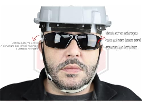 Oculos Proteção Antiembaçante Antirrisco CA Segurança Epi Laboratório - PRETO OU TRANSPARENTE (Preto