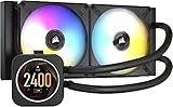 CORSAIR iCUE H100i ELITE LCD Display Liquid CPU Cooler-Custom IPS LCD Screen-40 Dynamic RGB LEDs-120mm Fans-240mm Radiator-COMMANDER CORE Smart Lighting Controller - Black