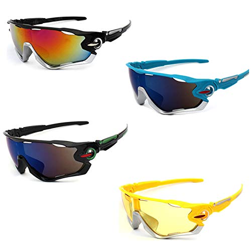Cycling Glasses Outdoor Glasses Sports Men's Sunglasses Bicycle Sunglasses 4 Pieces