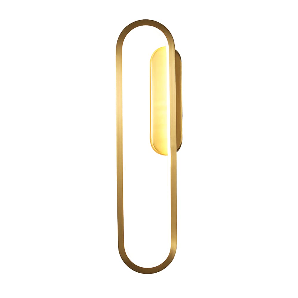 HPTHLY Brass Wall Lamps With Acrylic Shade, 18W Led Wall Lighting Fixture, Minimalist - Copper Natural Wall Sconces Compatible With Bedroom, Living Room Bal