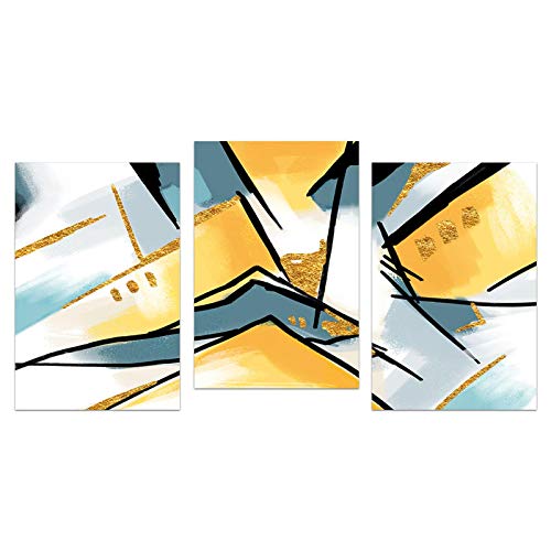 Art mural abstrait-moderne triptyque haut de gamme pour séjour