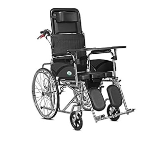 GZD Multifunctionele rolstoel, douche rolstoel boven het toilet met commode en eettafel, hoge rugleuning, alle lagen een…