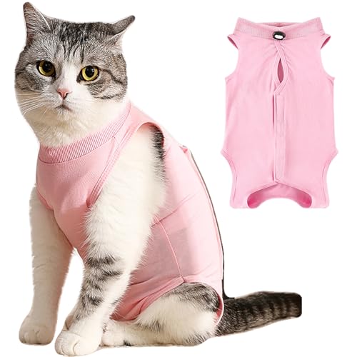 Eyeleaf Body Chat Post Opératoire Stérilisation Combinaison Chat Post Intervention pour Plaies Abdominales ou Maladies de la Peau pour Empêcher Lécher La Blessure L